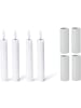 Novaliv Novaliv 4X Kerzenständer magnetisch 2,8x5cm Weiss mit Premium elektris in Weiß