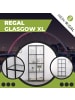 Mein-Regal Regal Glasgow XL aus Metall mit Glasoberfläche in Schwarz