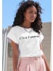 LASCANA Kurzarmshirt in weiß