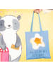 Mr. & Mrs. Panda tote bag Spiegelei Ei mit Spruch in Sky Blue