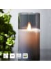 STAR Trading LED Windlicht ,M-Twinkle' mit Flackereffekt, Batterie, Timer, grau, H
