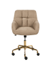 Beliani Bürostuhl PALMDALE in Braun/Schwarz/Gold - (W) 58 x (H) 84 x (L) 61 cm