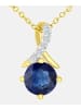 Diamant L'éternel Halskette mit Anhänger aus 375 Gelbgold mit 0.6 Karat Diamant mit Saphir