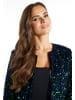 faina Damen Jacke Mit Pailletten in Blau Grün Mehrfarbig