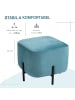 HOMCOM Fußhocker in Türkis 44,5L x 44,5B x 41,5H cm