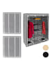 relaxdays 3x Faltschrank in Anthrazit - (B)148 x (H)173 x (T)42,5 cm