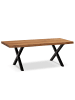 KADIMA DESIGN Couchtisch 120x60x46 cm Massivholz / Metall Baumkante, Design