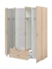 58 aufm Kessel KLEIDERSCHRANK 4-trg. mit Spiegel Parisot Daily 13 Dekor Eiche Jackson