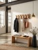 KADIMA DESIGN Massive Akazienholz Wandgarderobe, Baumkanten-Design, 100x29x12.5 cm