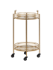 Beliani Servierwagen FARLEY in Gold/Schwarz - (W) 42 x (H) 75 x (L) 42 cm