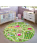 KADIMA DESIGN Kinderteppich waschmaschinenwaschbar Bauernhof‑Straßen Kinderzimmer in Grün