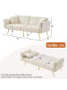 ABRIHOME 2er Schlafsofa mit Schlaffunktion in Samt - Beige