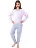 NORMANN Frottee Pyjama langarm Bündchen Schlafanzug Herz - 55940 in rosa
