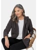 GOLDNER Kurzgröße:  Flausch-Freizeitjacke in Blousonform in anthrazit / silber