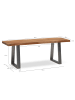 KADIMA DESIGN Garderobenbank 120x40x45,5 cm Akazie Massivholz / Metall mit in Akazie-Silber