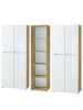 KADIMA DESIGN Büro-Set 2 Schränke & Regal, 210cm breit, Glasfront in Chalet-Eiche-Nb.-Weiß