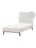 Beliani Einzelbett BAYONNE in Weiß/Braun - (W) 101 x (H) 121 x (L) 212 cm