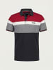 KOROSHI Normal polo pique streifen-block nautik in rot