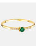 Diamant L'éternel Ring aus 375 Gelbgold mit Diamant mit Smaragd