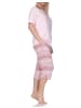 NORMANN Kurzarm Capri Schlafanzug Pyjama Ethnolook 125 204 90 226 in rosa