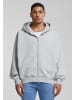 DEF DEF Zip-Kapuzenpullover in grey washed