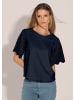 MADELEINE Kurzes Sommerbluse mit Lochstickerei in marine