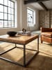 KADIMA DESIGN Couchtisch Mango Massivholz 55x40x55 cm Tisch mit Metallgestell