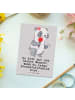 Mr. & Mrs. Panda Postkarte Pressereferentin Herz mit Spruch in Grau Pastell
