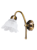 Licht-Erlebnisse Wandlampe (H)19 cm in Messing Antik Weiß