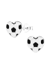 Alexander York Ohrringe, Ohrstecker FUSSBALL-HERZ in 925 Sterling Silber, 2-tlg. in black