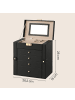 SONGMICS Schmuckkasten Bridie in Schwarz - (B)26.2 x (H)28 x (T)15 cm