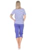 NORMANN Kurzarm Schlafanzug Pyjama Bündchen Streifen - 85054 in lila