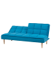 Beliani 3-Sitzer Sofa SILJAN in Blau/Braun - (W) 177 x (H) 80 x (L) 80 cm