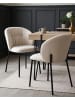 Beliani 2er-Set Esszimmerstuhl MESA in Beige/Schwarz