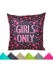 JACK 1x Outdoor Kissenhülle Motiv 50x50cm Girls Only in Anthrazit/Pink