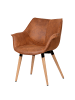 home24 home24 Armlehnenstuhl im Industrial-Stil in Cognac
