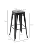 HOMCOM Barhocker-43L x 43B x 76H cm-Schwarz