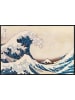 Juniqe Poster in Kunststoffrahmen "Hokusai - The Great Wave off Kanagawa" in Blau & Wei