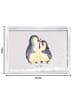 Mr. & Mrs. Panda Schneerahmen Pinguine Einschlafen ohne Spruch in Grau Pastell