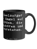 Mr. & Mrs. Panda Teetasse Spruch Seelsorger Engel mit Spruch in Schwarz