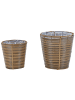 Beliani 2-tlg Outdoor Blumentopf SARTI in Braun