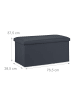 relaxdays Sitzbank in Dunkelgrau - (B)76,5 x (H)37,5 x (T)38,5 cm