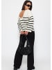 SASSYCLASSY Pullover mit tiefem Rückenausschnitt in Offwhite