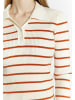 DreiMaster Damen Strickpullover in Wollweiss Orange
