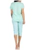 NORMANN Capri Schlafanzug Pyjama kurzarm Blümchen Design - 62801 in mint