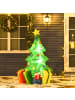 HOMCOM Aufblasbarer Weihnachtsbaum-75L x 65B x 150H cm-Mehrfarbig