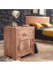 FineBuy Nachttisch in Braun / Akazie / 50x40x60