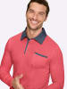 WITT WEIDEN Langarm-Poloshirt in grapefruit
