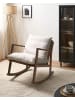 Beliani Schaukelstuhl KJEVIK in Beige/Braun - (W) 65 x (H) 75 x (L) 75 cm