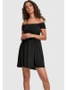 Urban Classics Urban Classics Damen Ladies Smoked Off Shoulder Dress in black